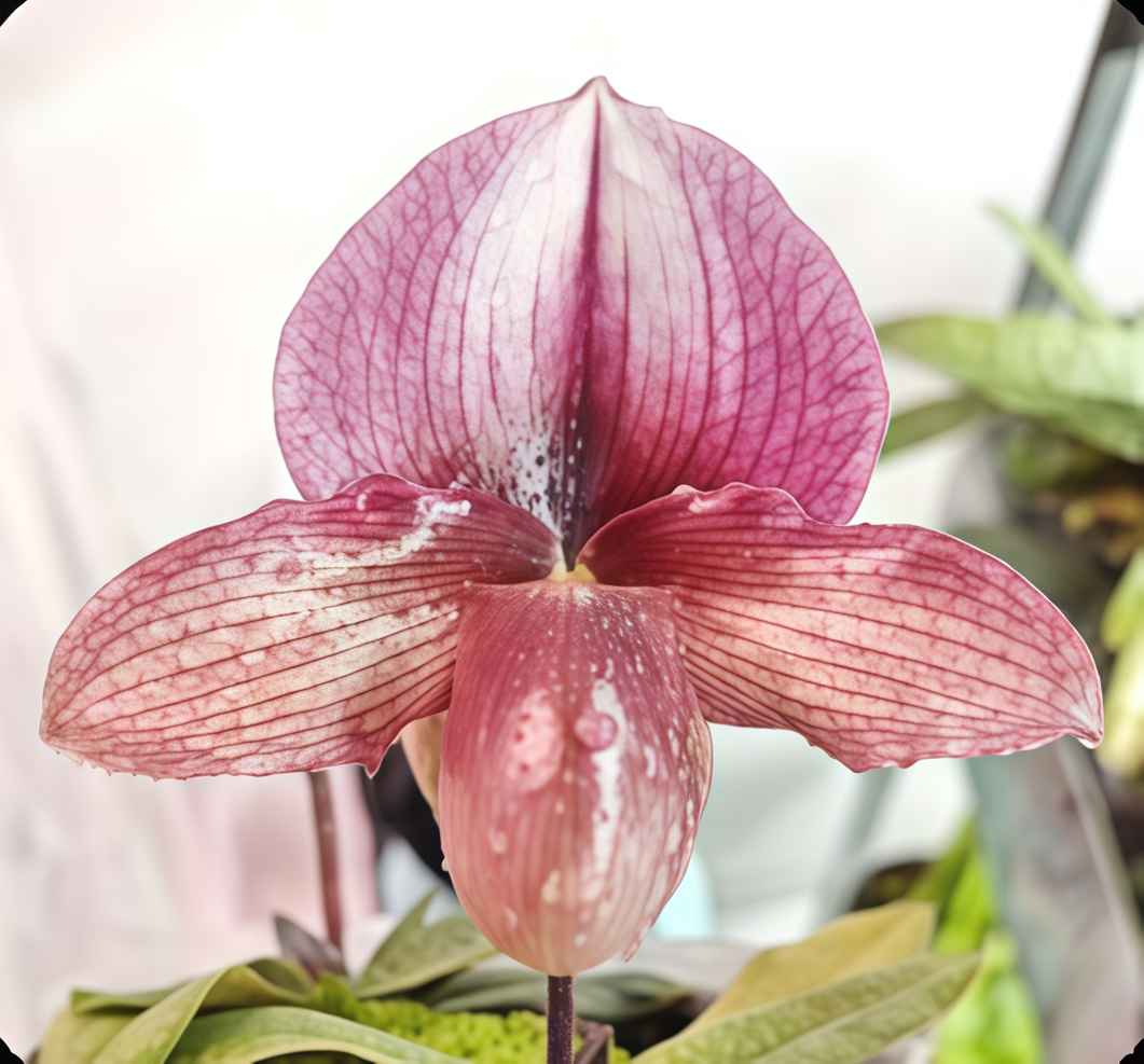 Paphiopedilum Whyte Thorne Savior (rungsuriyanum x charlesworthii)